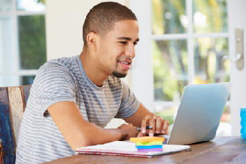 person using laptop